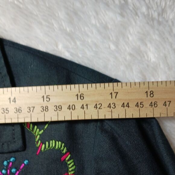 Mark Singer Software Women's Small Shacket/ Jacket. Embroidered Flowers/ Black.. - Picture 12 of 14